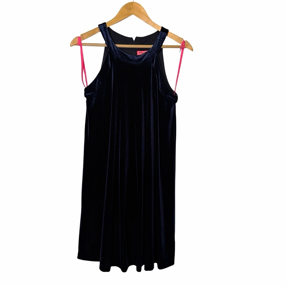 Betsy Johnson Velvet Sleeveless Swing Dress in Navy in US 6